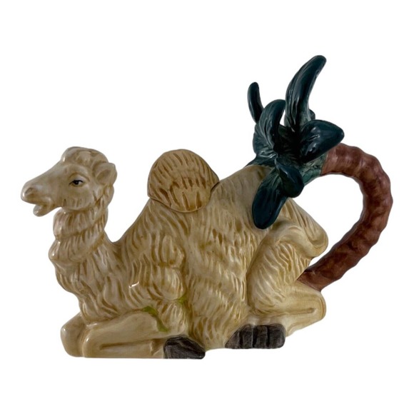 Vintage Fitz And Floyd by Gift Gallery Miniature Camel Palm Teapot or Creamer - Picture 1 of 7